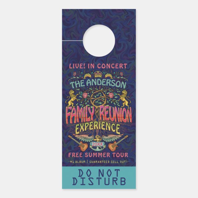 Family Reunion Band Retro 70s Concert Logo Name Door Hanger (Front)