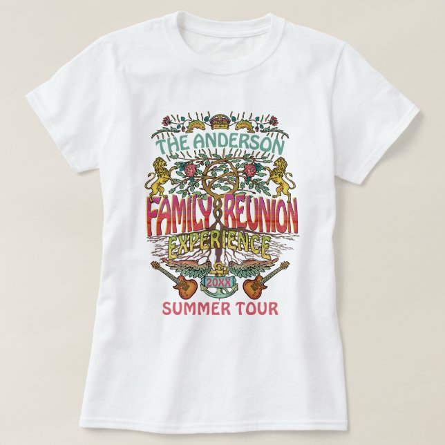 Family Reunion Band Retro 70s Concert Logo Name T-Shirt (Design Front)