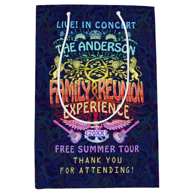 Family Reunion Band Retro 70s Concert Thank You v2 Medium Gift Bag (Front)