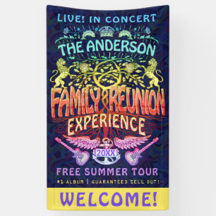 Family Reunion Band Retro 70s Concert Welcome Neon Banner