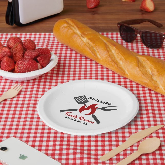 Family Reunion Barbeque Cookout Paper Plate (Picnic)
