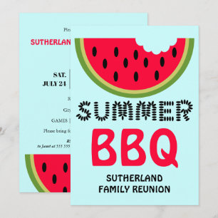 Family Reunion BBQ Watermelon and Seeds Invitation