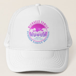 Family Reunion Beach Cruise Sunset Vacation 60s Trucker Hat