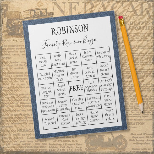 Family Reunion Bingo Game 1 Notepad (Creator Uploaded)