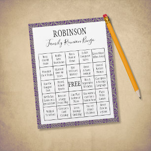 Family Reunion Bingo Game 3