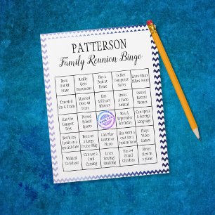 Family Reunion Bingo Game   Chevron