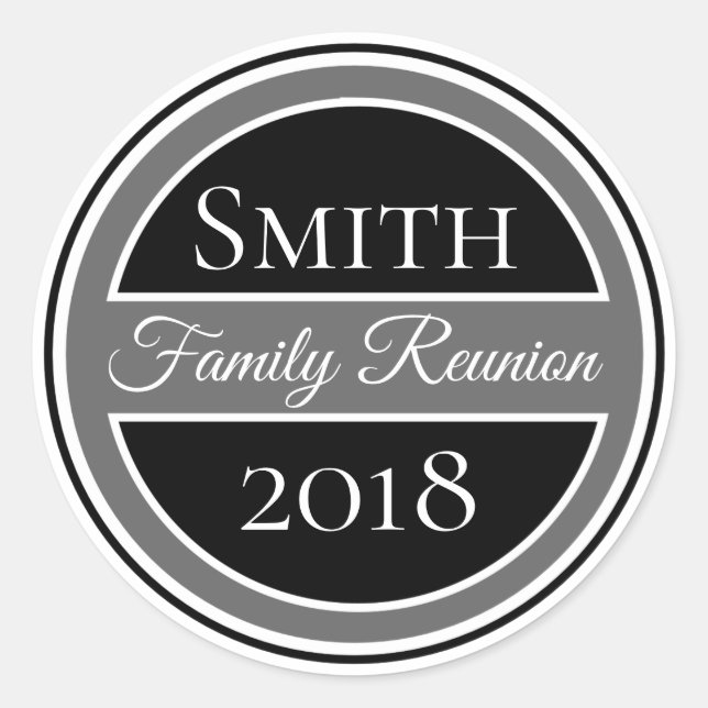 Family Reunion Black Badge Classic Round Sticker (Front)