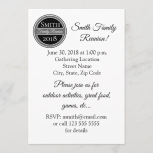 Family Reunion Black Badge Invitation