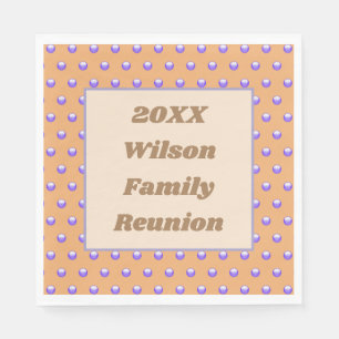 Family Reunion Blue and Peach Pattern Polka Dots Napkin