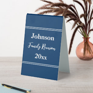 Family Reunion Blue and White Name Year Template