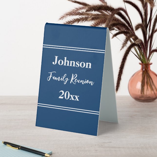 Family Reunion Blue and White Name Year Template (In SItu (Table))