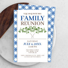 Family Reunion Blue Gingham Tree