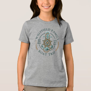 Family Reunion Boat Trip Matching Vacation Custom Tri-Blend Shirt