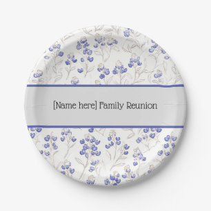Family Reunion, Boho Chic Bluebonnets, Paper Plate