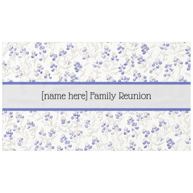Family Reunion, Boho Chic Bluebonnets, Tablecloth (Front (Horizontal))