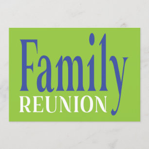 Family Reunion Bold Modern Blue Green Invitation