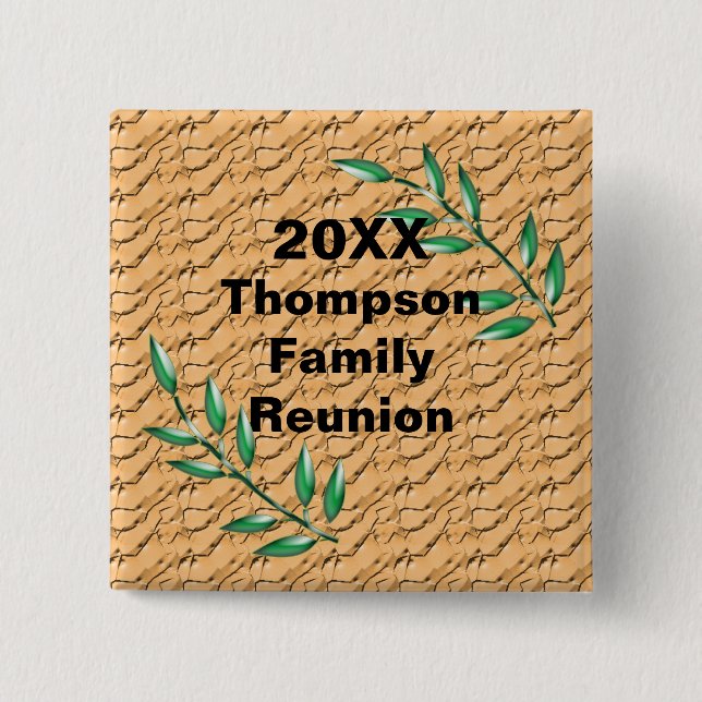 Family Reunion Branches Nature Theme Keepsake 15 Cm Square Badge (Front)