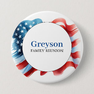 Family Reunion Buttons Red White and Blue Theme