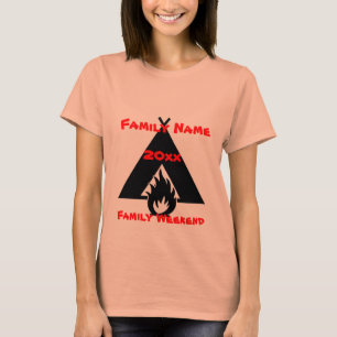 Family Reunion Campfire and Tent Symbol T-Shirt
