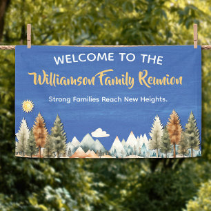Family Reunion Camping Forest Mountains Welcome Banner