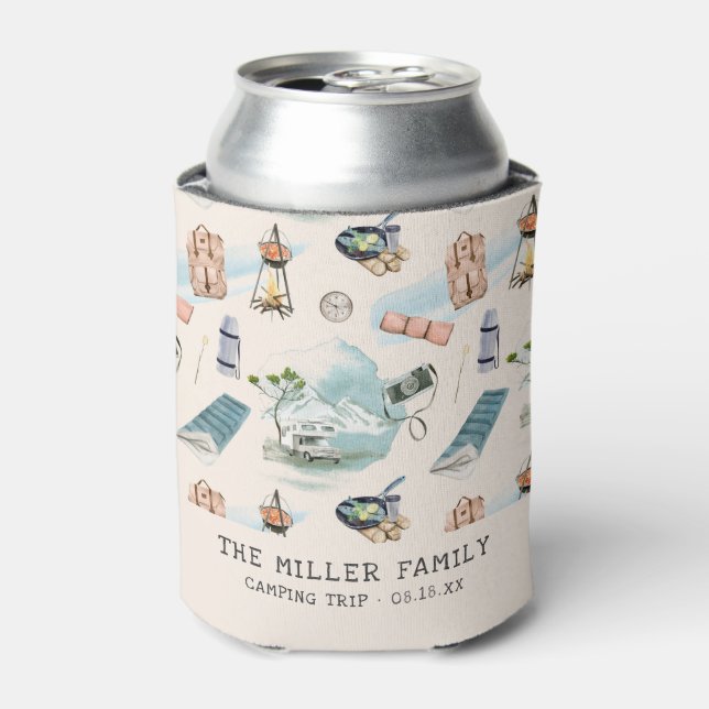 Family Reunion Camping Road Trip Personalised Can  Cooler (Can Front)