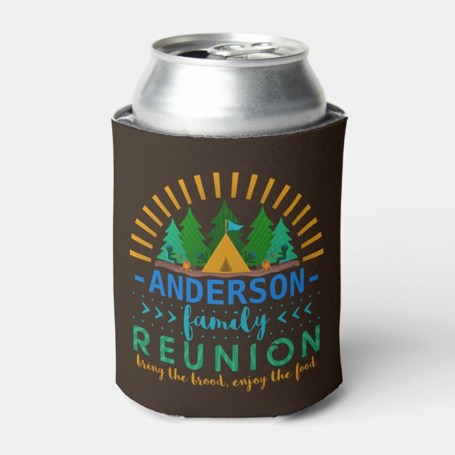 Family Reunion Camping Trip Funny | Add Name Can Cooler (Can Front)