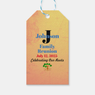 Family Reunion Celebrating Our Roots Old Map Style Gift Tags