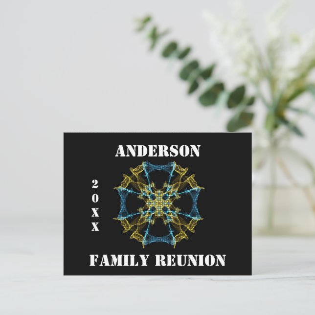 Family Reunion Celestial Abstract Announcement Postcard (Standing Front)