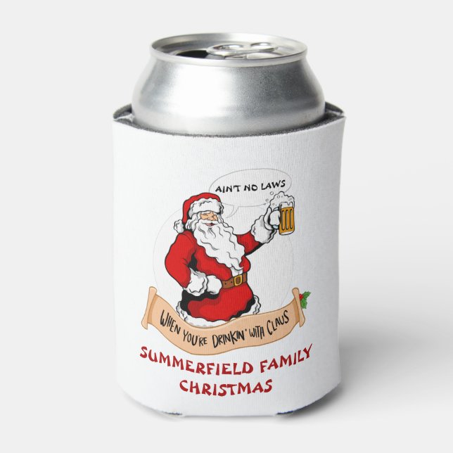 Family Reunion Christmas Funny Matching Holiday Can Cooler (Can Front)
