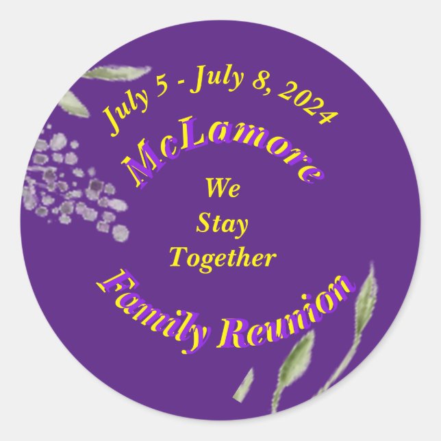 Family Reunion  Classic Round Sticker (Front)