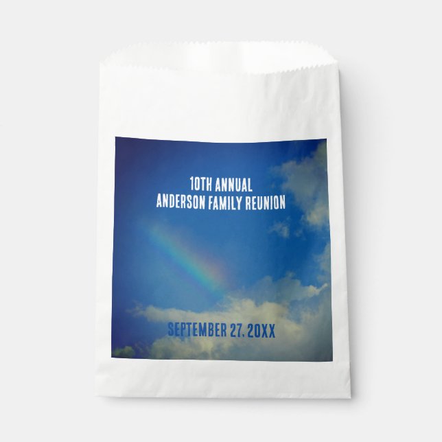 Family Reunion Colourful Rainbow Annual Event Favo Favour Bags (Front)