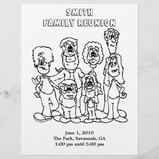 Family Reunion Colouring page souvenir (Front)