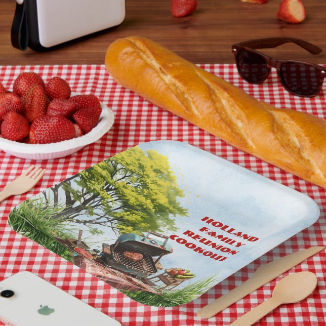 Family Reunion Cookout In the Park Paper Plate (Picnic)
