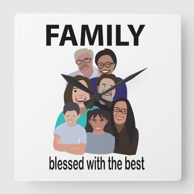 Family Reunion Cool Family Reunion  Square Wall Clock (Front)