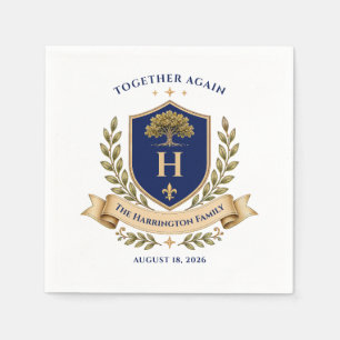 Family Reunion Crest Name Monogram Date Napkin