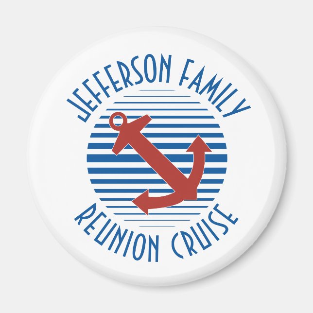 Family reunion cruise door magnet with anchor (Front)