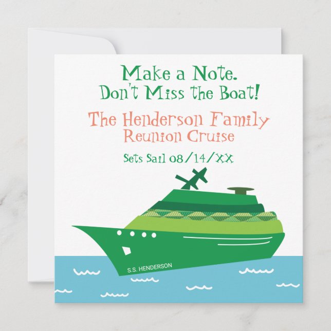 Family Reunion Cruise Save the Date (Front)