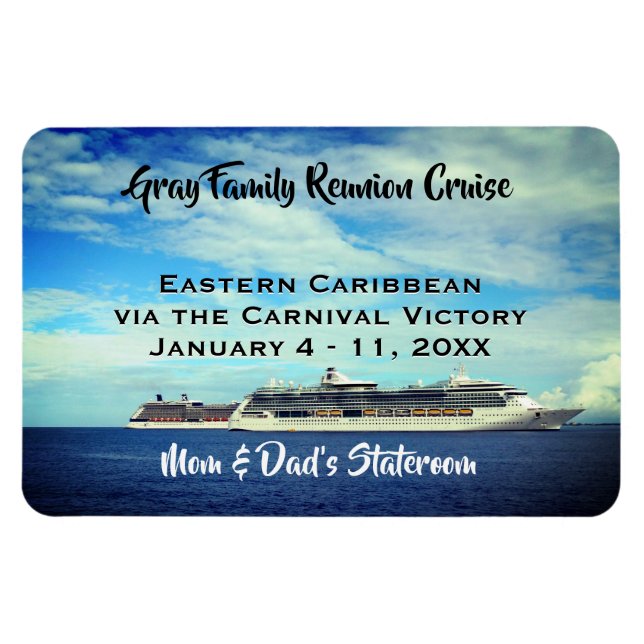 Family Reunion Cruise Ship Cabin ID Marker Ocean Magnet (Horizontal)