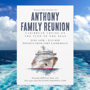 Family Reunion Cruise Vacation  Invitation