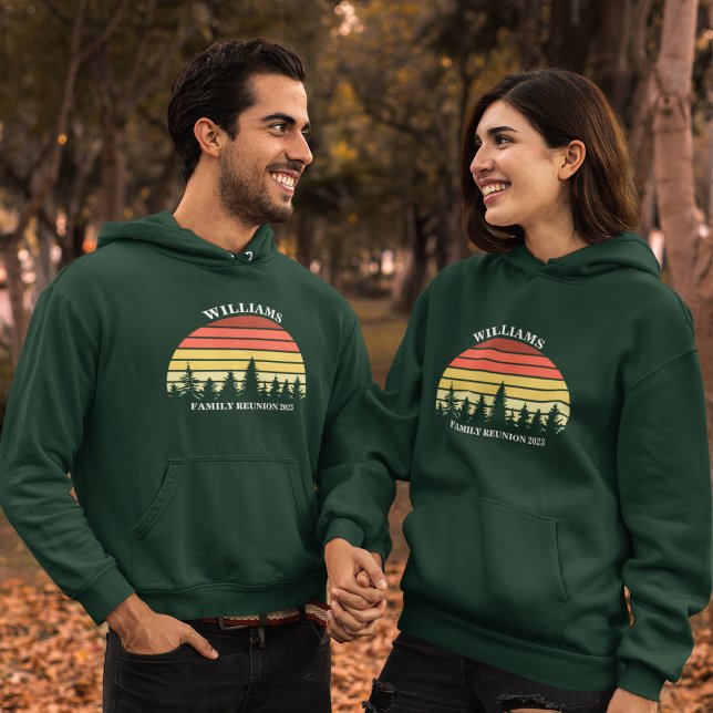 Family Reunion Custom Camping Trip Sunset Forest Hoodie (Creator Uploaded)