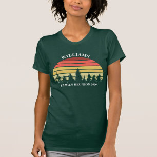 Family Reunion Custom Camping Trip Sunset Forest T-Shirt