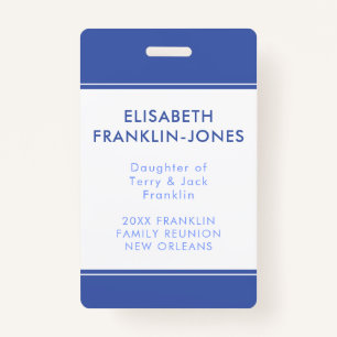 Family Reunion Custom Colour and Texts ID Badge