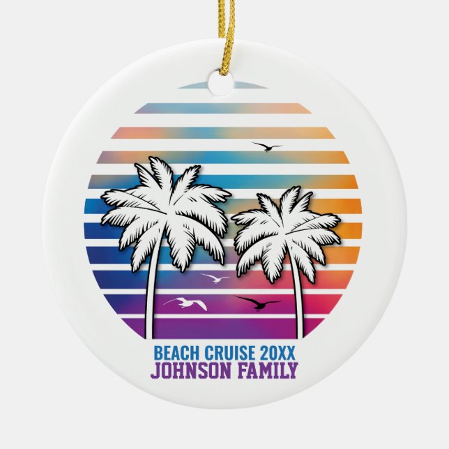 Family Reunion Custom Cruise Vacation Ceramic Tree Decoration (Front)