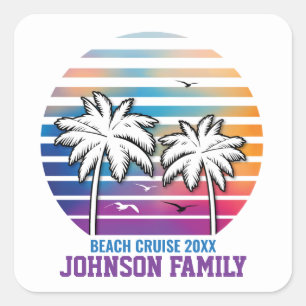 Family Reunion Custom Cruise Vacation Square Sticker