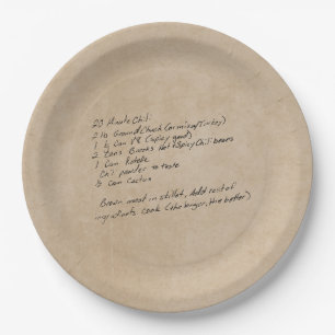 Family Reunion Custom Family Recipe  Paper Plate