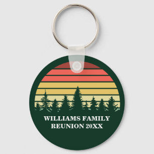 Family Reunion Custom Forest Camping Trip Sunset Key Ring