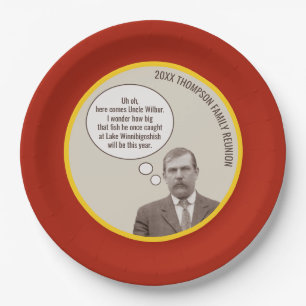 Family Reunion Custom Funny Vintage Photo Paper Plate