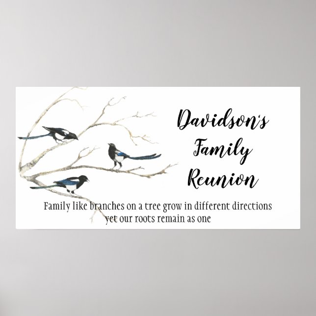 Family Reunion Custom Inspirational Tree Quote Poster (Front)
