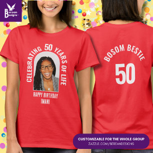 Family Reunion Custom Matching 50th Birthday Photo T-Shirt