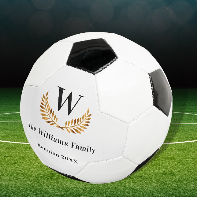 Family reunion custom monogram name gold football (Creator Uploaded)
